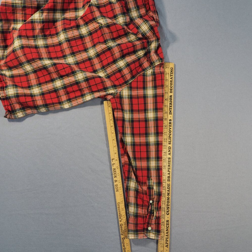 J Crew Shirt Men XXL Red Plaid Cotton Button Preppy Classic Casual Dress Western - Picture 6 of 9